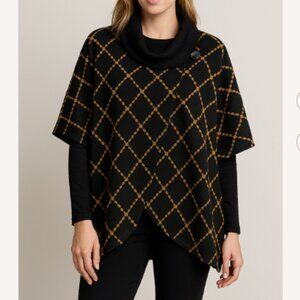 Michael Tyler Short Sleeve Poncho‑Style Top Graphic Diamond Print - Size: XS